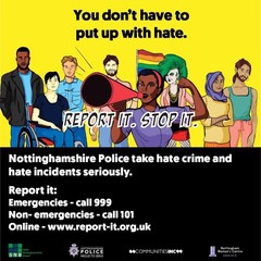 Reporting hate crime in Nottingham poster