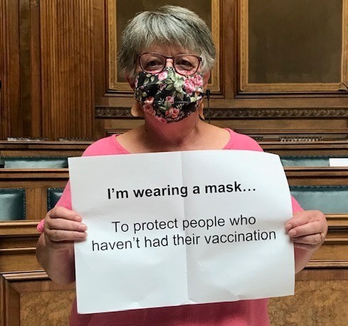 Cllr Longford "I'm wearing a mask because"