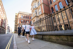 Family exploring Lace Market