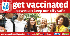 Let's get vaccinated campaign graphic