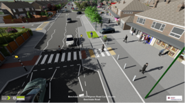 Visual of proposed scheme to make walking and cycling safer