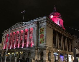 Council House lit red in remembrance