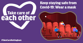 Keep safe from covid-19: wear a mask graphic