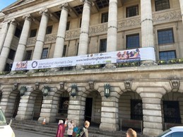 International Women's Day banner on Council House