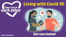 Living with covid: get vaccinated graphic