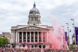 Council House with confetti