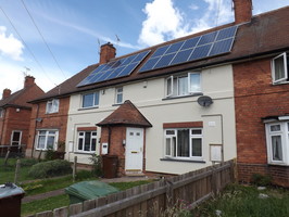 Solar panels on terraced houses