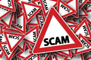 Scam alert stock image