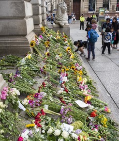 Flowers on Council House steps