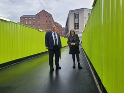 Broad Marsh walkway with Leader and Dep Leader