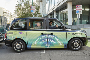 Wireless charging taxi station street