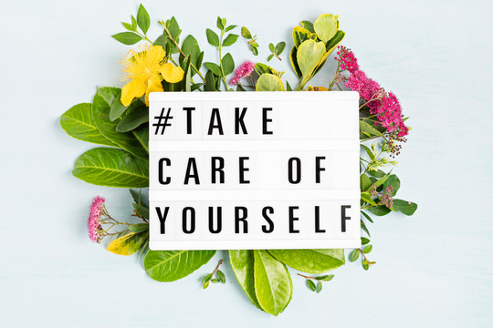 Graphic wording 'Take Care of Yourself'