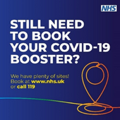 Covid vaccination post advertising to get your booster