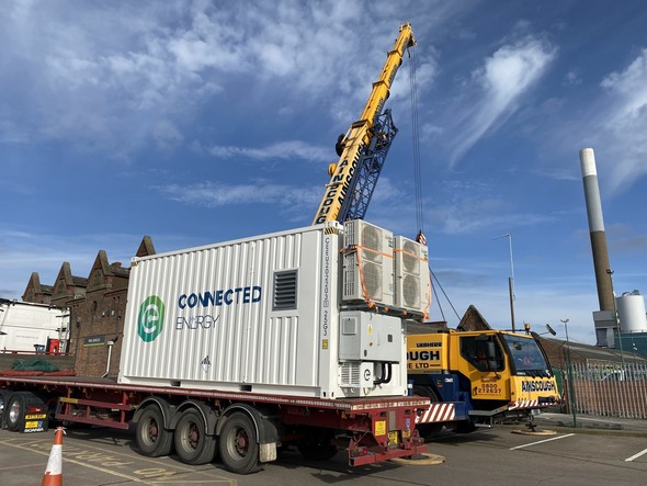 Giant solar battery installation at the Eastcroft Depot