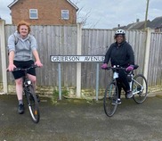 Cllrs Wynter & Hayes on bikes