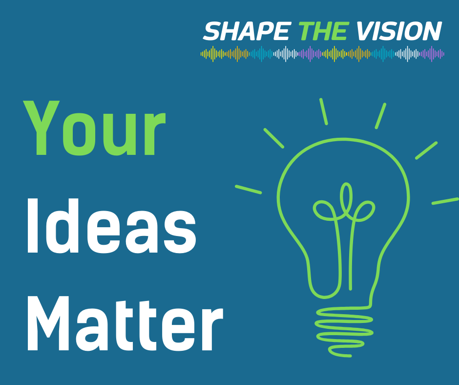 Your ideas matter wording and visual of lightbulb