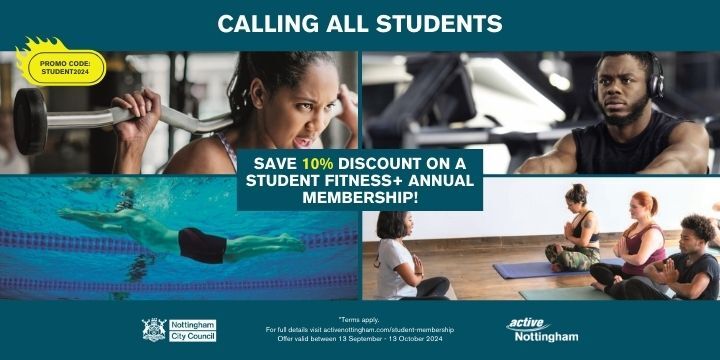 Student Promotion - 10% discount on annual memberships. 