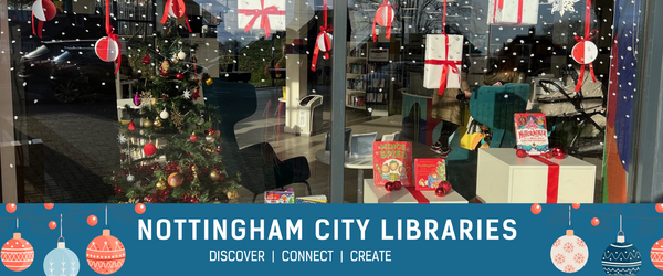 header image of libraries looking festive