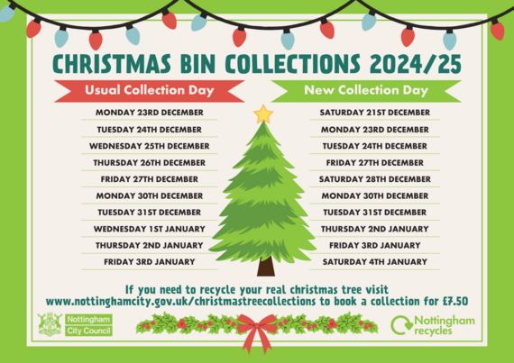 Christmas and New Year bins 2024/25