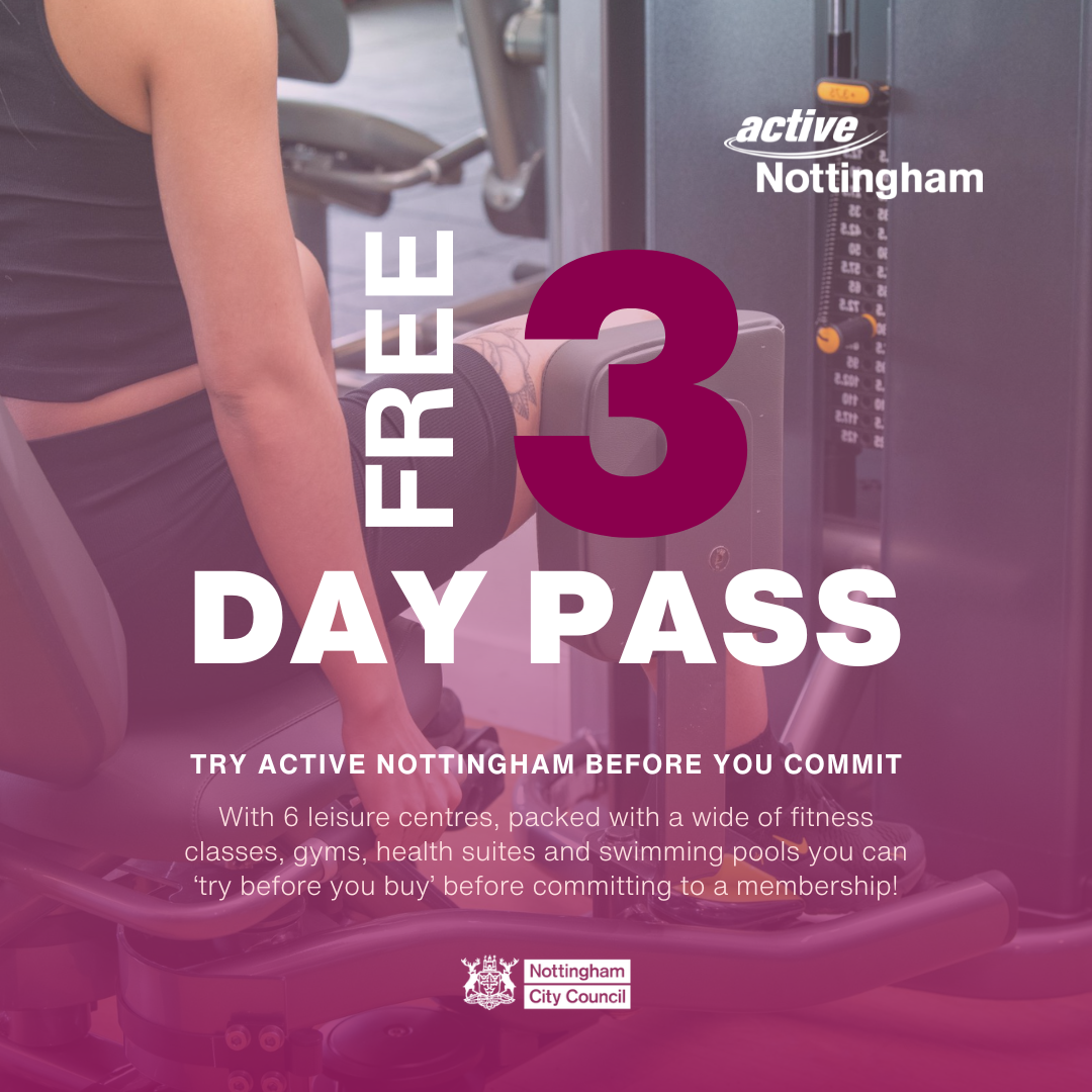 Free 3-day guest pass at Active Nottingham