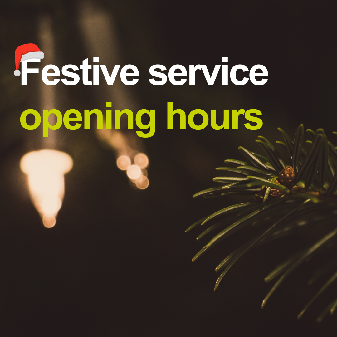 Festive service opening hours