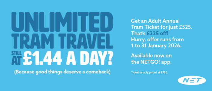 Unlimited Tram Travel still at one pound forty four a day
