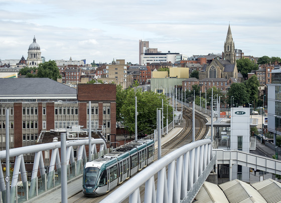 Tram bridge and lift