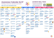 awareness day calendar sc