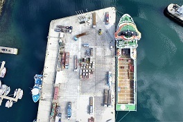Aerial shot of Scrabster Harbour near Wick