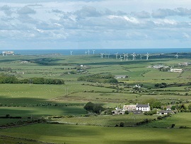 Aerial shot of Anglesey coastline