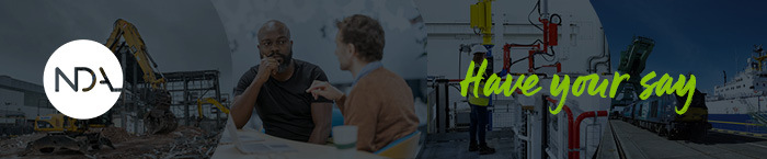 demolition work on nuclear sites, nuclear transport trains and ships, people working in an office