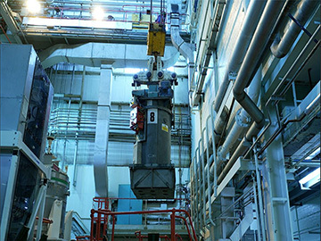 Magnox fuel being reprocessed in a plant on site