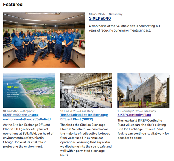 SIXEP feature on gov.uk