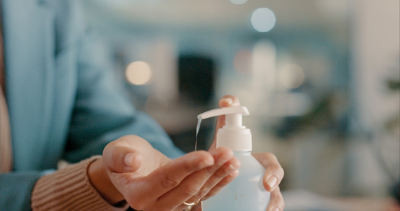 Hands, sanitizer