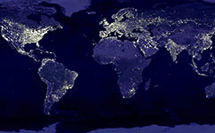 Night Earth from sky