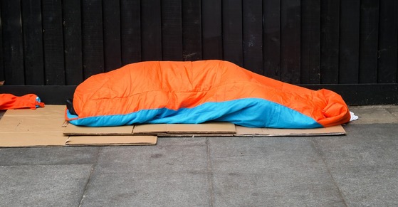 Sleeping bag of rough sleeper
