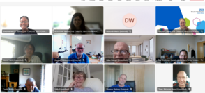 A screenshot of images of people joining an online data session