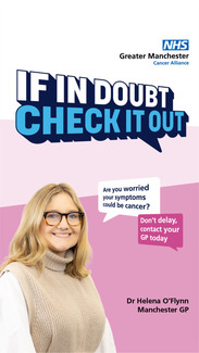 Dr Helena on a NHS social media graphic 