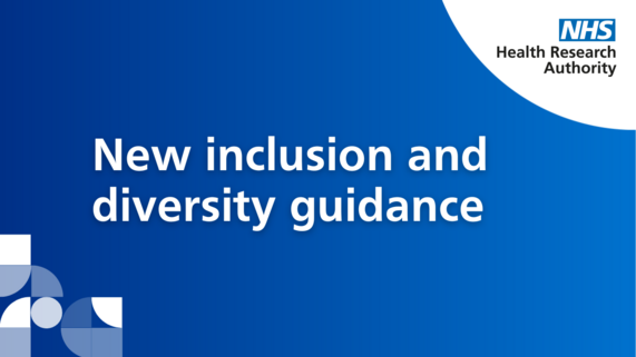 Blue image with HRA logo and the word 'new inclusion and diversity guidance'