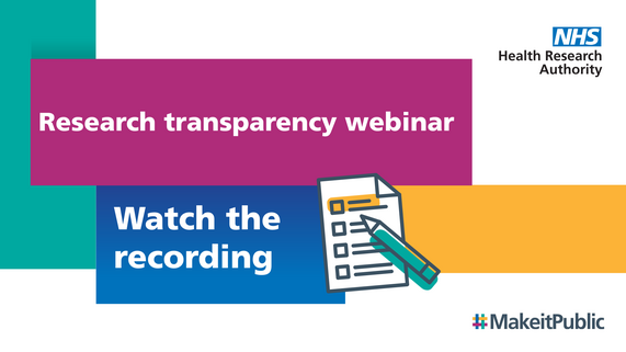 A graphic which says 'Research transparency webinar. Watch the recording'.