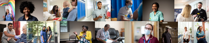 A collage of the Whittington Health team 
