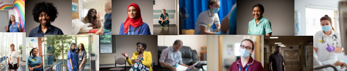 A montage of photos of Whittington Health Staff