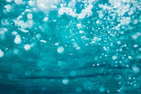 Air bubbles in the ocean
