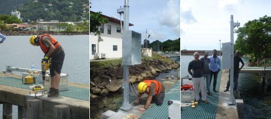 Tide gauge installation in St Lucia
