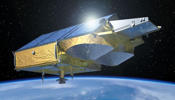 Artists impression of CryoSat in orbit, from the European Space Agency