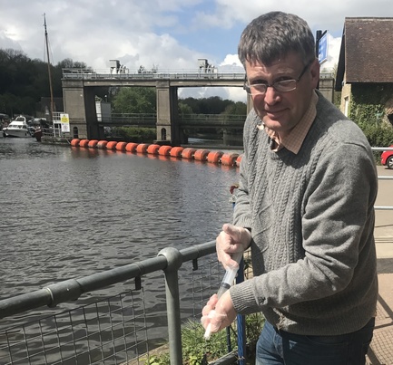 NOC's Professor Richard Sanders samples the Medway river 