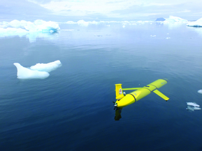 This is an image of a glider in the Antarctic to give you an idea of what the deployed glider on this expedition might look like