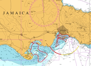 Jamaica survey planned area of Kingston Harbour and Portland Bight