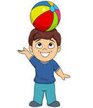Boy with a ball on his head