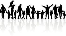 Black and White Silhouette of families 